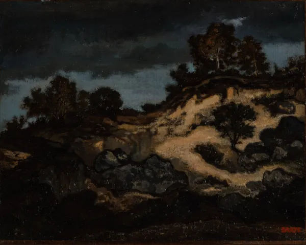 Antoine-Louis Barye, "Klippelandskab i Fontainebleau-skoven", u. å. Inv. nr. 302 WH. Fotograf Anders Sune Berg