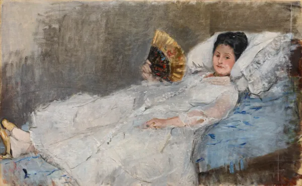 Berthe Morisot, "Dame med vifte. Portræt af Marie Hubbard", 1874. Inv. nr. 200 WH. Fotograf Anders Sune Berg