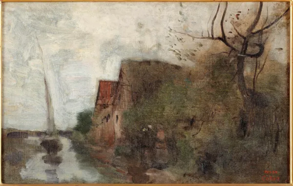 Camille Corot, "Erindring fra omegnen af Amiens, Somme", (1855-60). Inv. nr. 209 WH. Fotograf Anders Sune Berg