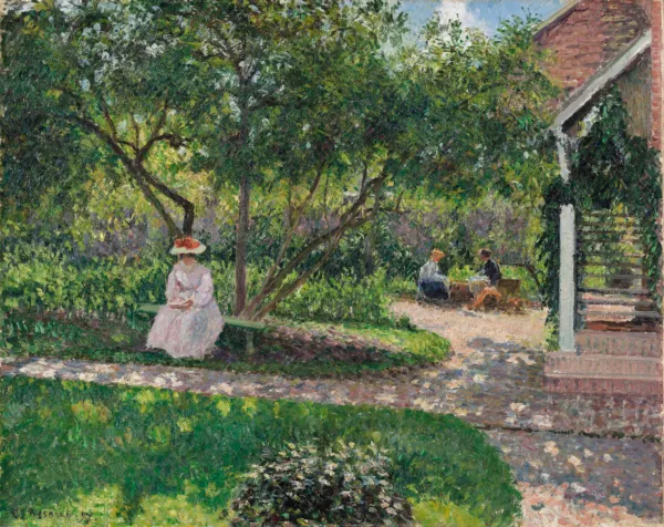 Camille Pissarro, "Et hjørne af haven i Éragny (kunstnerens hjem)", 1897. Inv. nr. 202 WH. Fotograf Anders Sune Berg