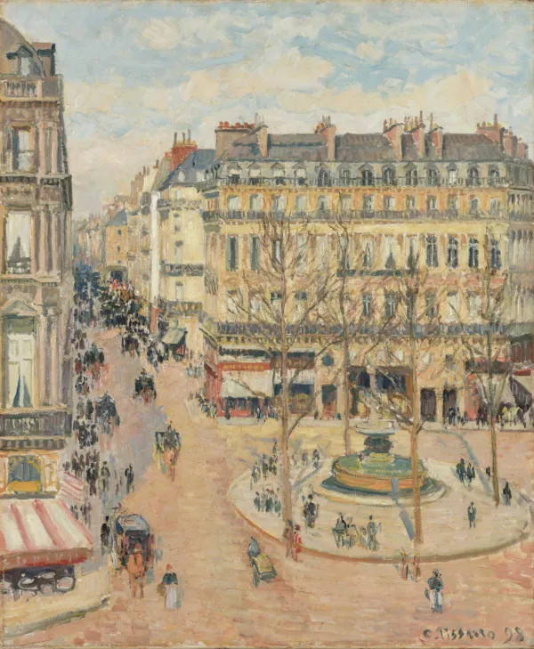 Camille Pissarro, "Rue Saint-Honoré, sol, morgen. Place du Théâtre Français", 1898. Inv. nr. 261 WH. Fotograf Anders Sune Berg