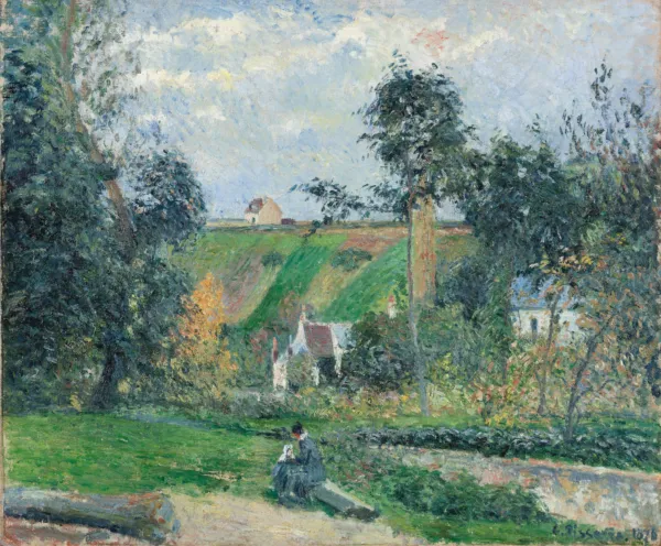Camille Pissarro, "Ved bækken Saint-Antoine, L'Hermitage. Pontoise", 1876. Inv, nr. 260 WH. Fotograf Anders Sune Berg