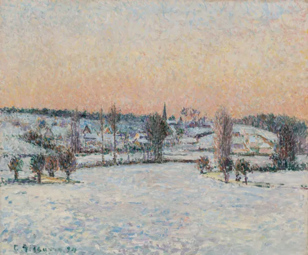 Camille Pissarro, "Vinterlandskab, Éragny, aften", 1894. Inv. nr. 201 WH. Fotograf Anders Sune Berg