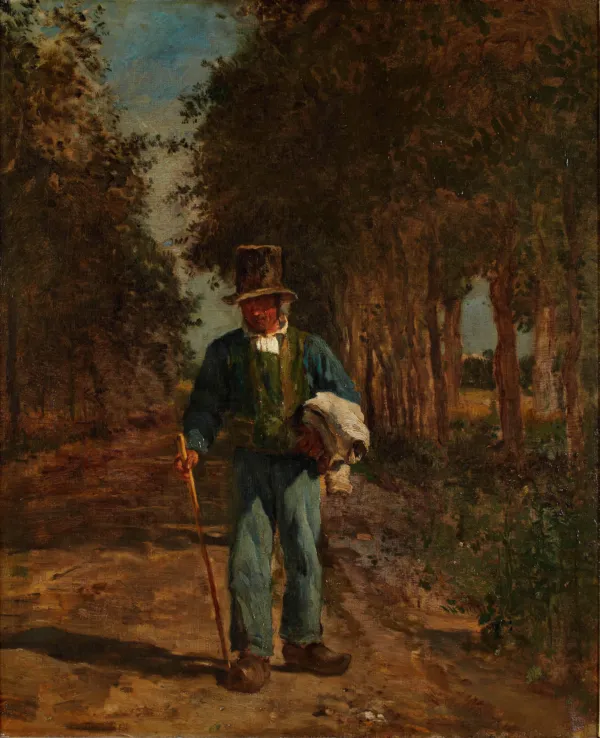Constant Troyon, "Bonde gående på en vej", u. å. Inv. nr. 297 WH. Fotograf Anders Sune Berg