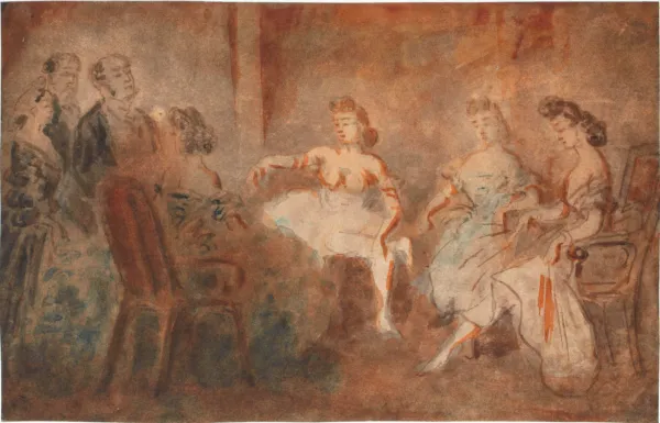 Constantin Guys, "Bordelscene", u. å. Inv. nr. 229r WH. Fotograf Anders Sune Berg