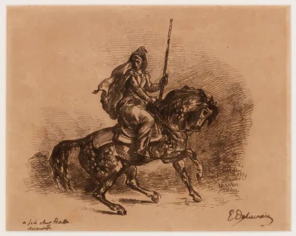 Eugène Delacroix, "Arabisk rytter", (ca. 1854). Inv. nr. 220 WH. Fotograf Anders Sune Berg