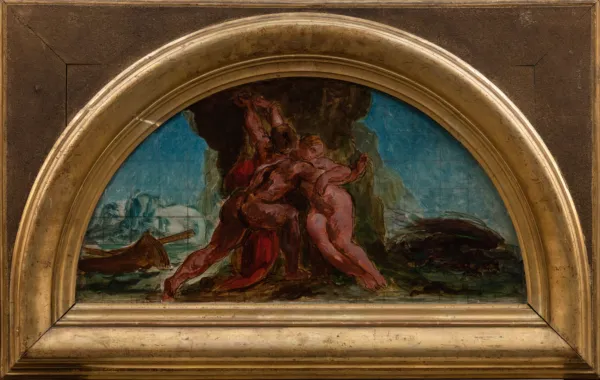 Eugène Delacroix, "Herkules befrier Hesione, skitse", 1852. Inv. nr. 239 WH. Fotograf Anders Sune Berg med ramme
